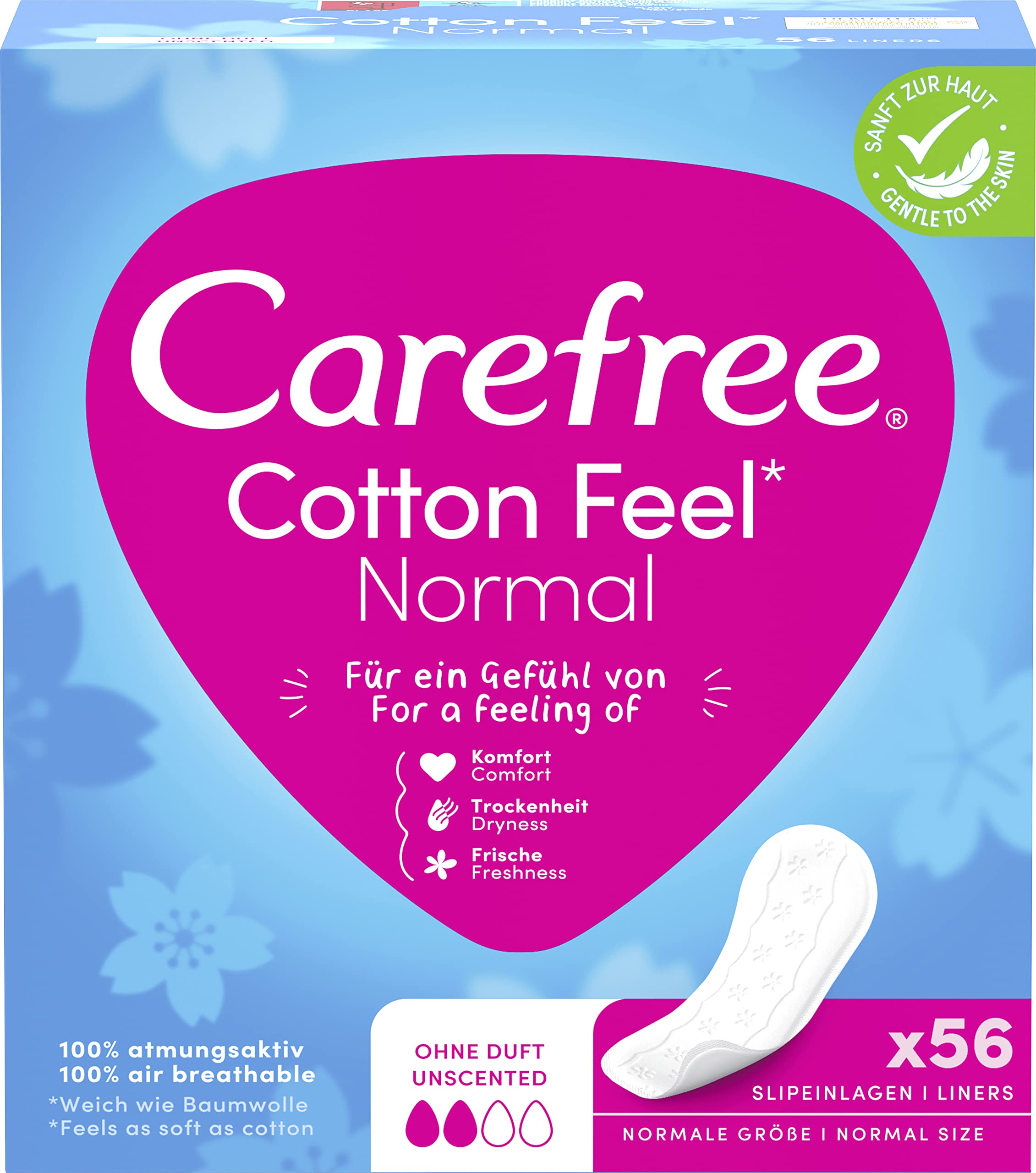 CARFREE NORMAL UNSCENTED 56LINERS