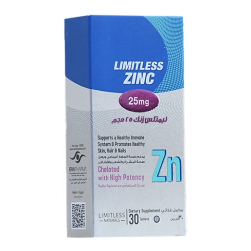 LIMITLESS ZINC 25 MG 30 TABS